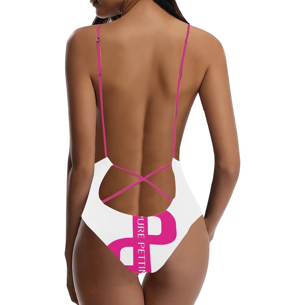 pinkpurepettiness Sexy swimsuit Sexy Lacing Backless One-Piece Swimsuit (Model S10)