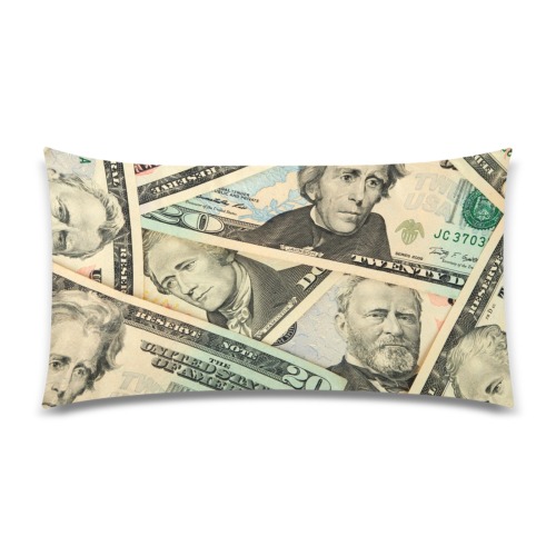 US PAPER CURRENCY Custom Rectangle Pillow Case 20"x36" (one side)