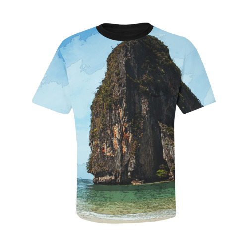 Phra-Nang Krabi Thailand Men's All Over Print T-Shirt with Chest Pocket (Model T56)