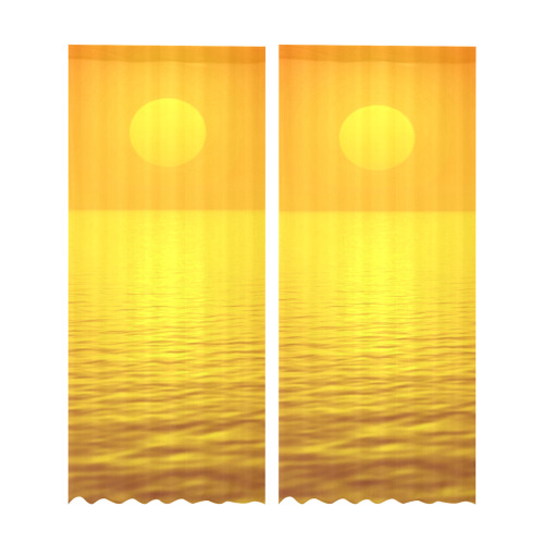 Sunset Reflection Gauze Curtain 28"x95" (Two-Piece)