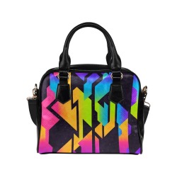 Vintage Neon Rainbow Gradient, Slight Grunge Shoulder Handbag (Model 1634)
