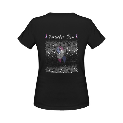Blooming Flower Say Their Name Women's Black Women's T-Shirt in USA Size (Two Sides Printing)