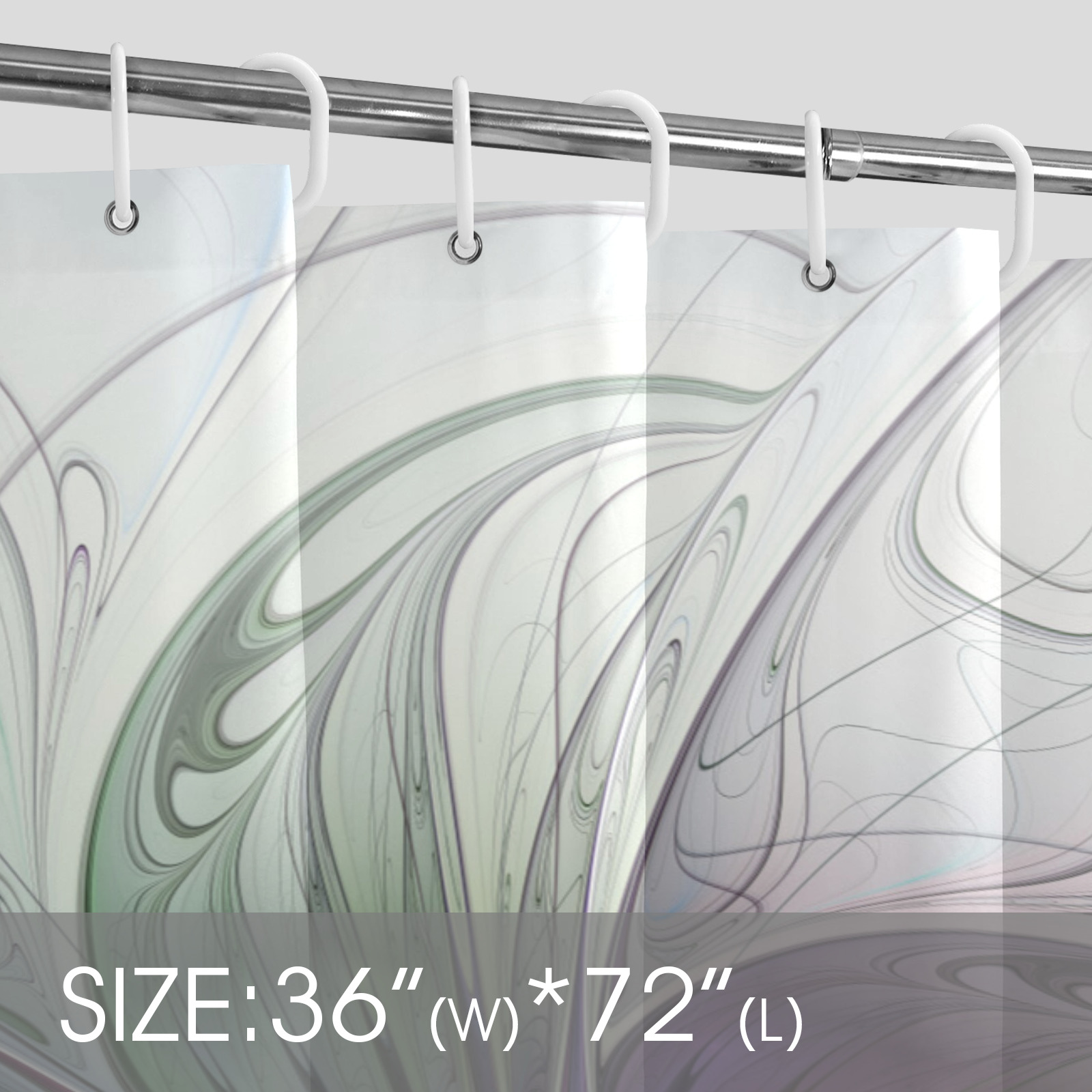 Colorful Abstract Flower Modern Floral Fractal Art Shower Curtain 36"x72"