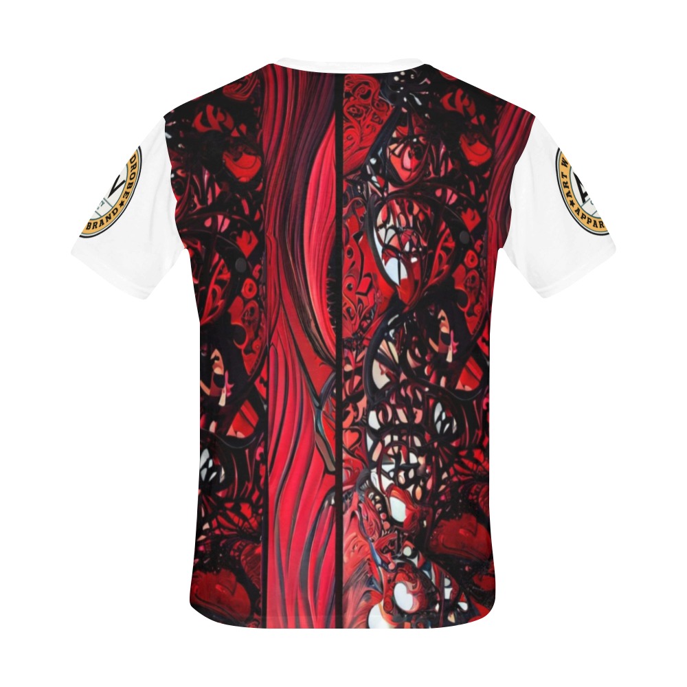 red and black intricate pattern 1 All Over Print T-Shirt for Men (USA Size) (Model T40)