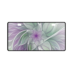 Flower Dream Abstract Purple Sea Green Floral Fractal Art License Plate