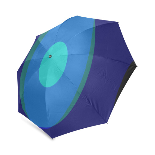 Dimensional Blue Abstract 915 Foldable Umbrella (Model U01)