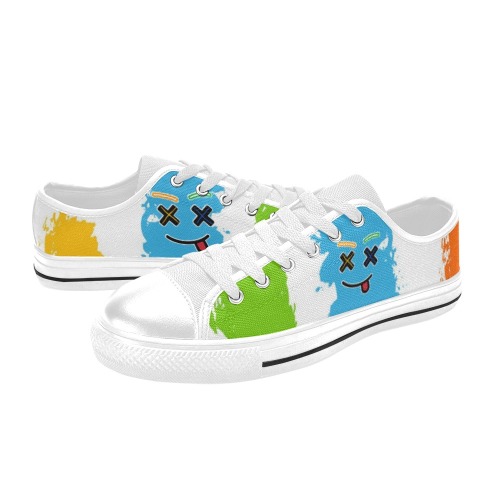 Splash  Paint XXSmiles Men's Classic Canvas Shoes (Model 018)