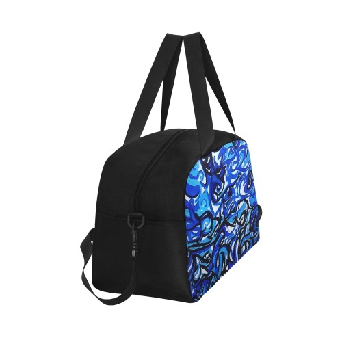 Blue Abstract Graffiti Clothing Line Fitness Handbag (Model 1671)