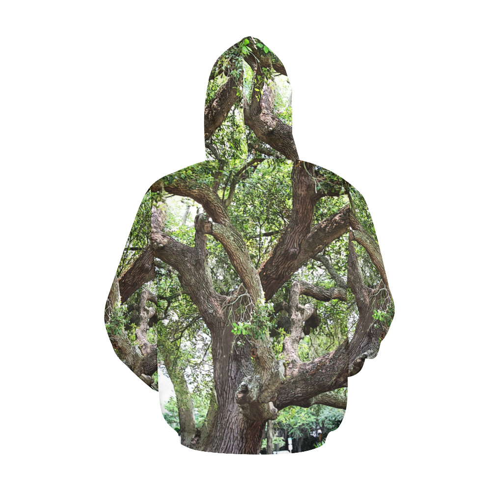 Oak Tree In The Park 7659 Stinson Park Jacksonville Florida All Over Print Hoodie for Women (USA Size) (Model H13)