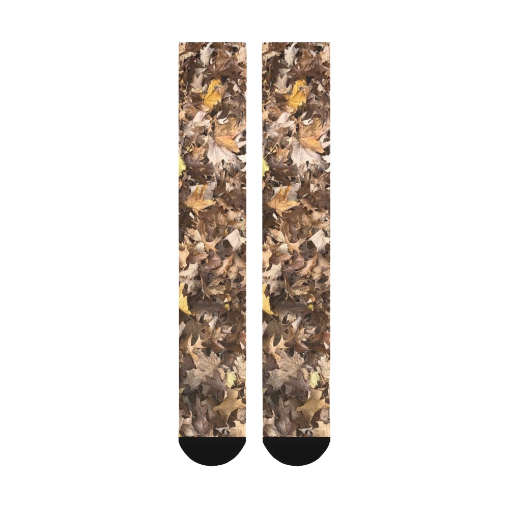 Autumn brown leaves Over-The-Calf Socks