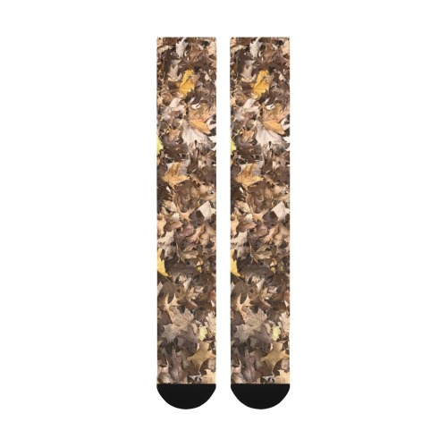 Autumn brown leaves Over-The-Calf Socks