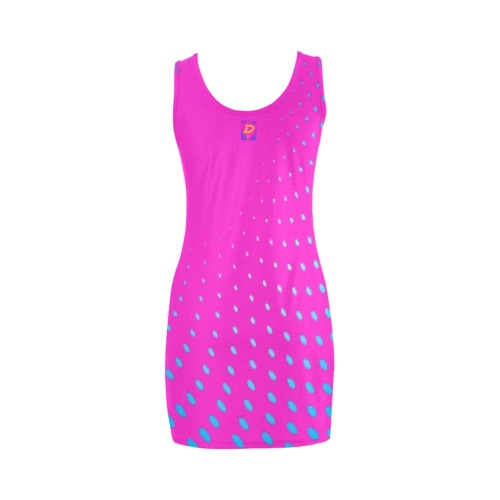 DIONIO Clothing - Ladies' Pink & Blue Spritzey Medea Vest Dress Medea Vest Dress (Model D06)