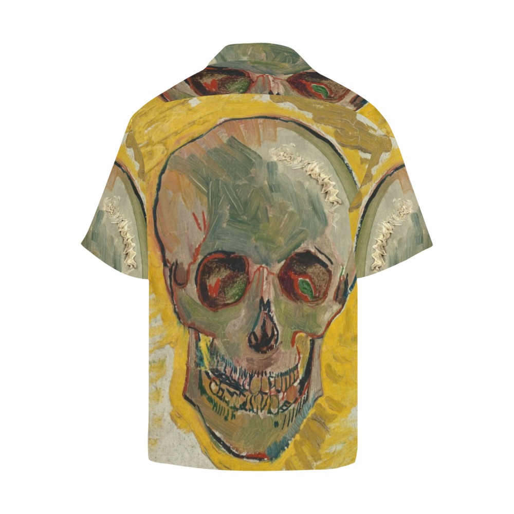 Van Gogh Skull Hawaiian Shirt with Merged Design (Model T58)