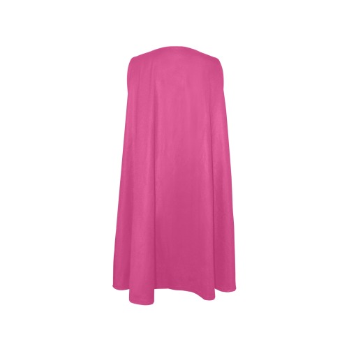 Patchwork Heart Teddy Hot Pink Sleeveless A-Line Pocket Dress (Model D57)