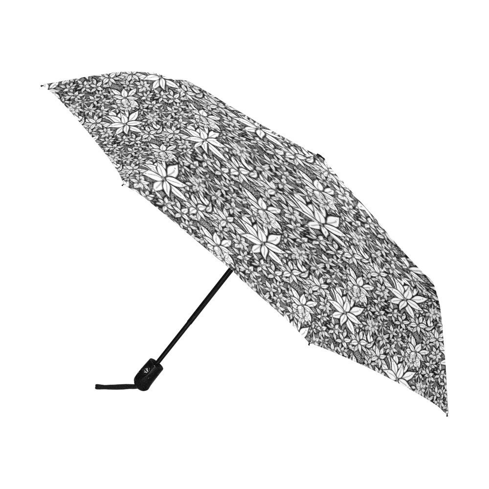 Petals in the Wind Black Anti-UV Auto-Foldable Umbrella (U09)