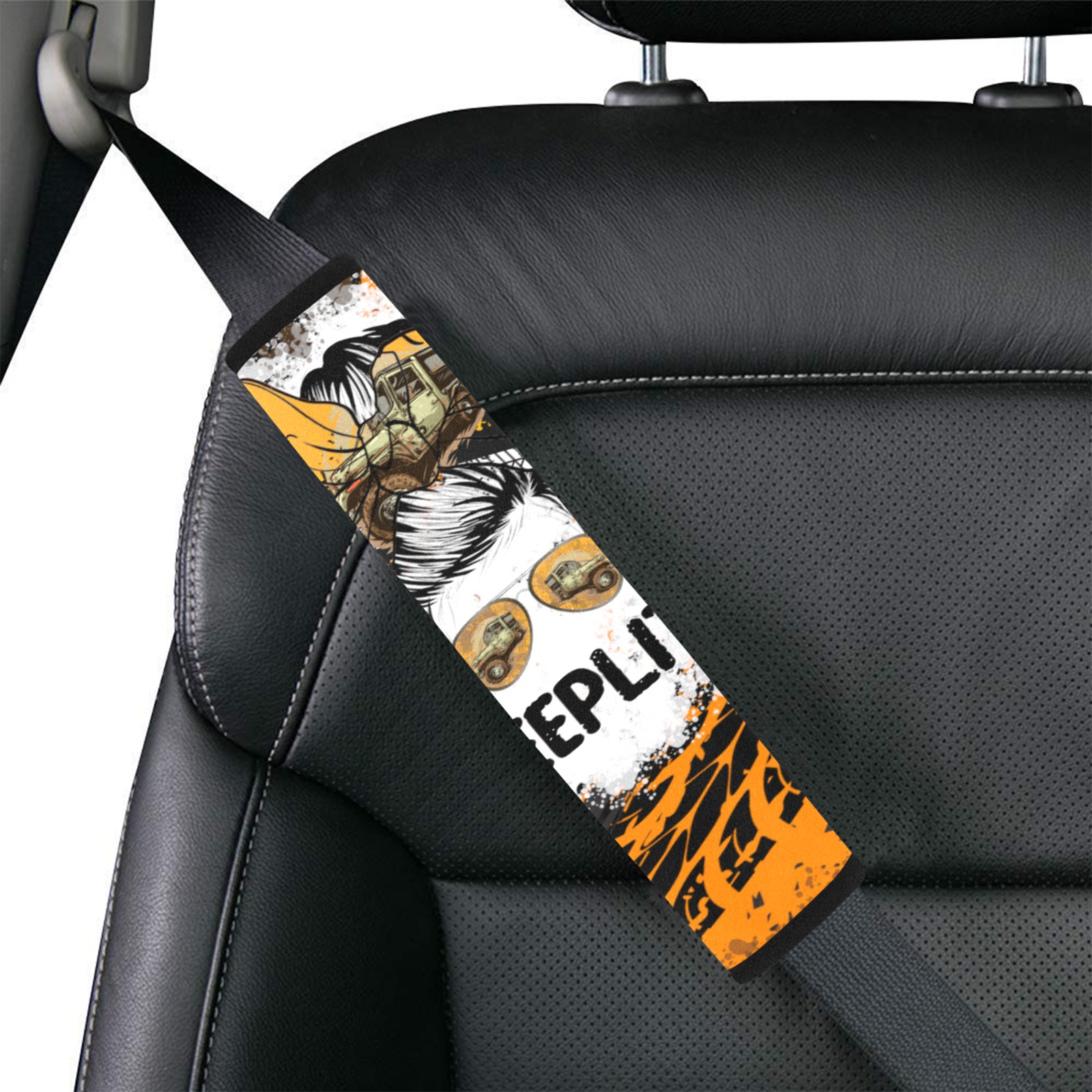 orange JeepLife SeatBeltCover Car Seat Belt Cover 7''x12.6'' (Pack of 2)