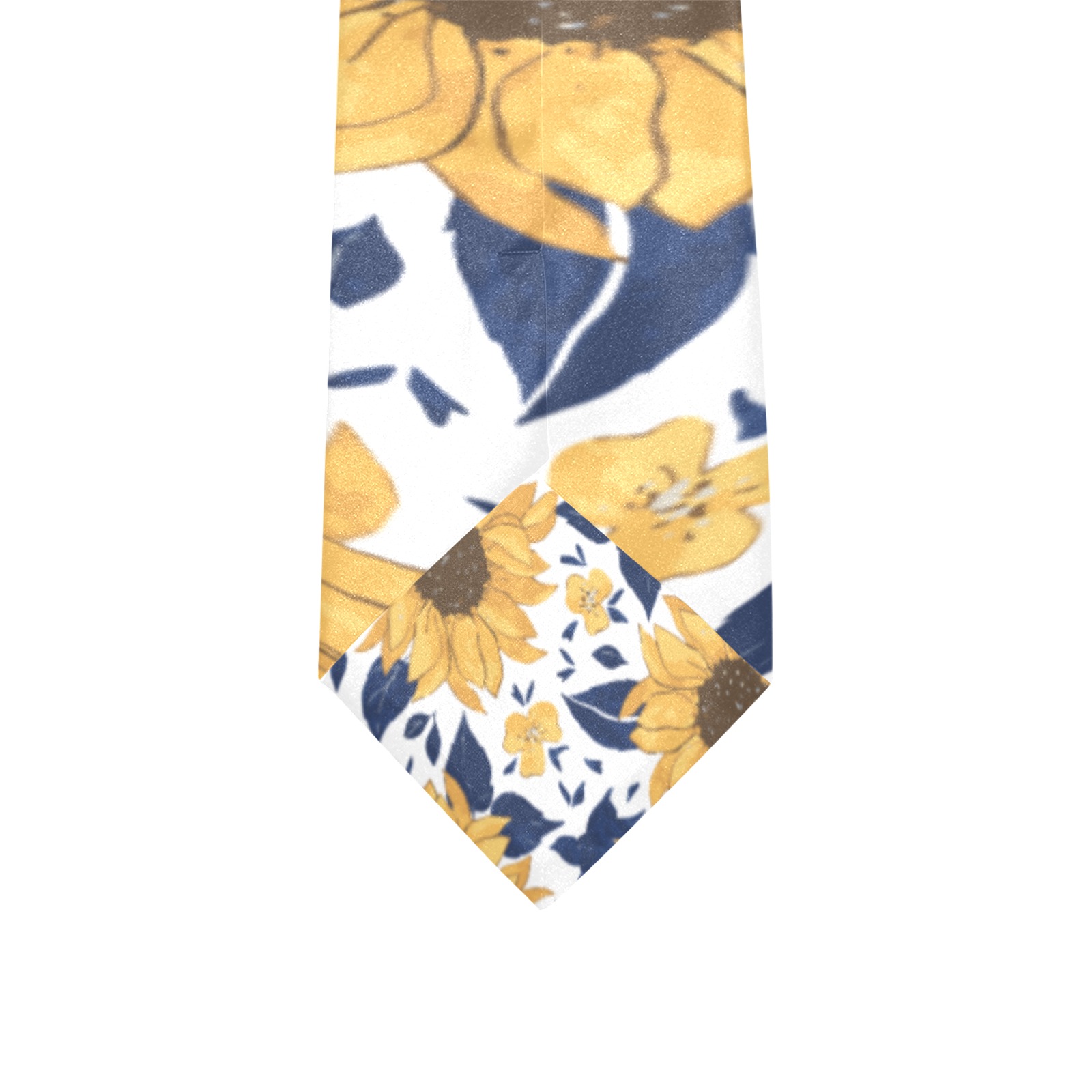 Blue&YellowSunflower Custom Peekaboo Tie with Hidden Picture