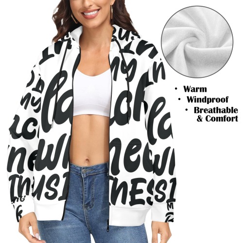 MMBOB Women's Fleece Full-Zip Hoodie (Model H60)