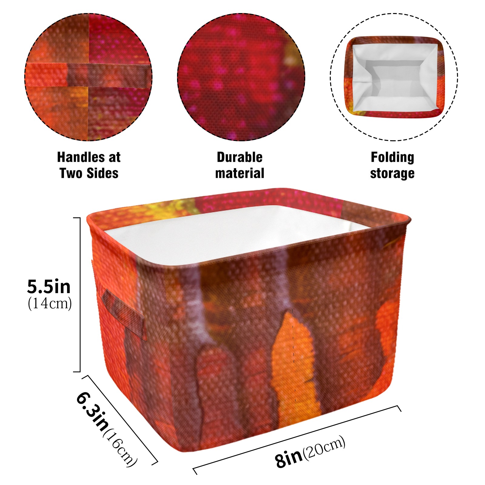 Orange Opulence Facric Storage Basket