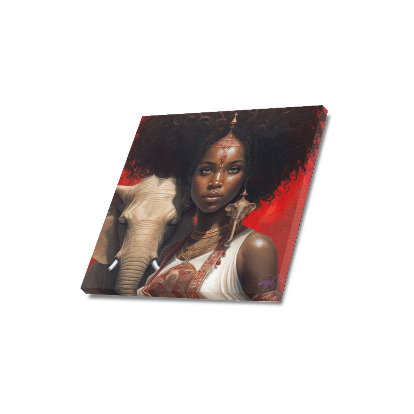 Crimson & Cream Queen Upgraded Canvas Print 16"x16"