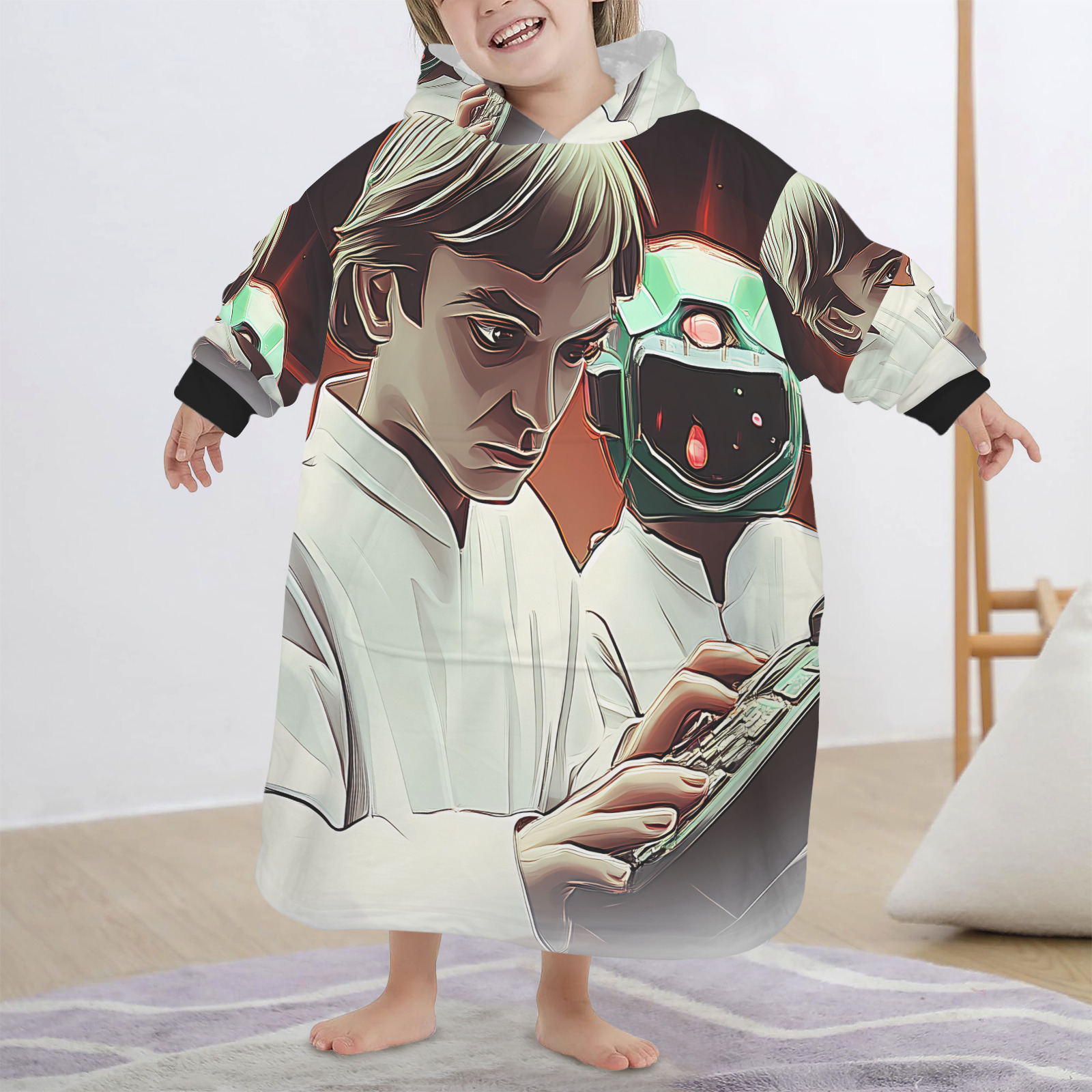 Cosmic Collaboration Blanket Hoodie for Little Kids (Model H67)