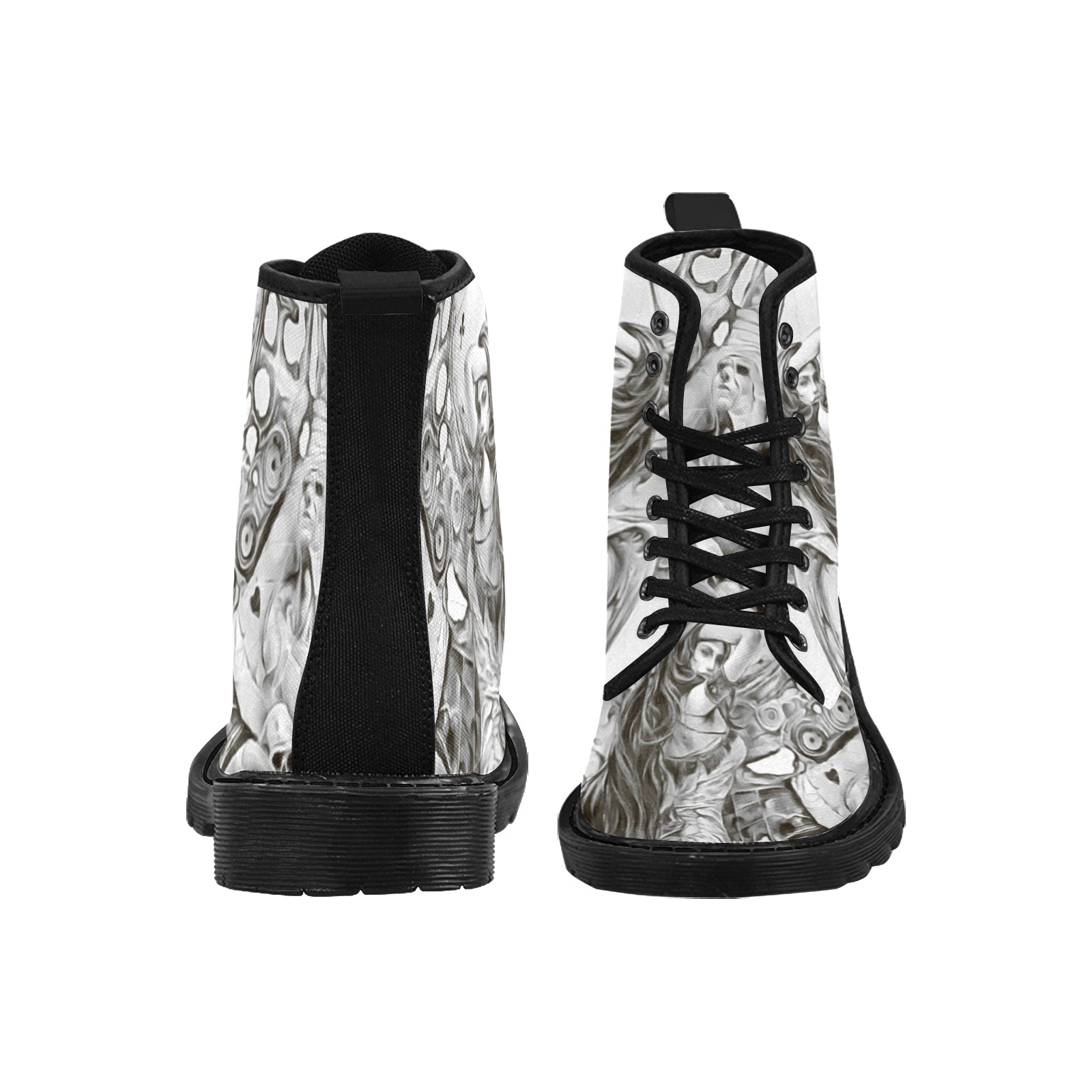 Gothic Fantasy Martin Boots for Women (Black) (Model 1203H)