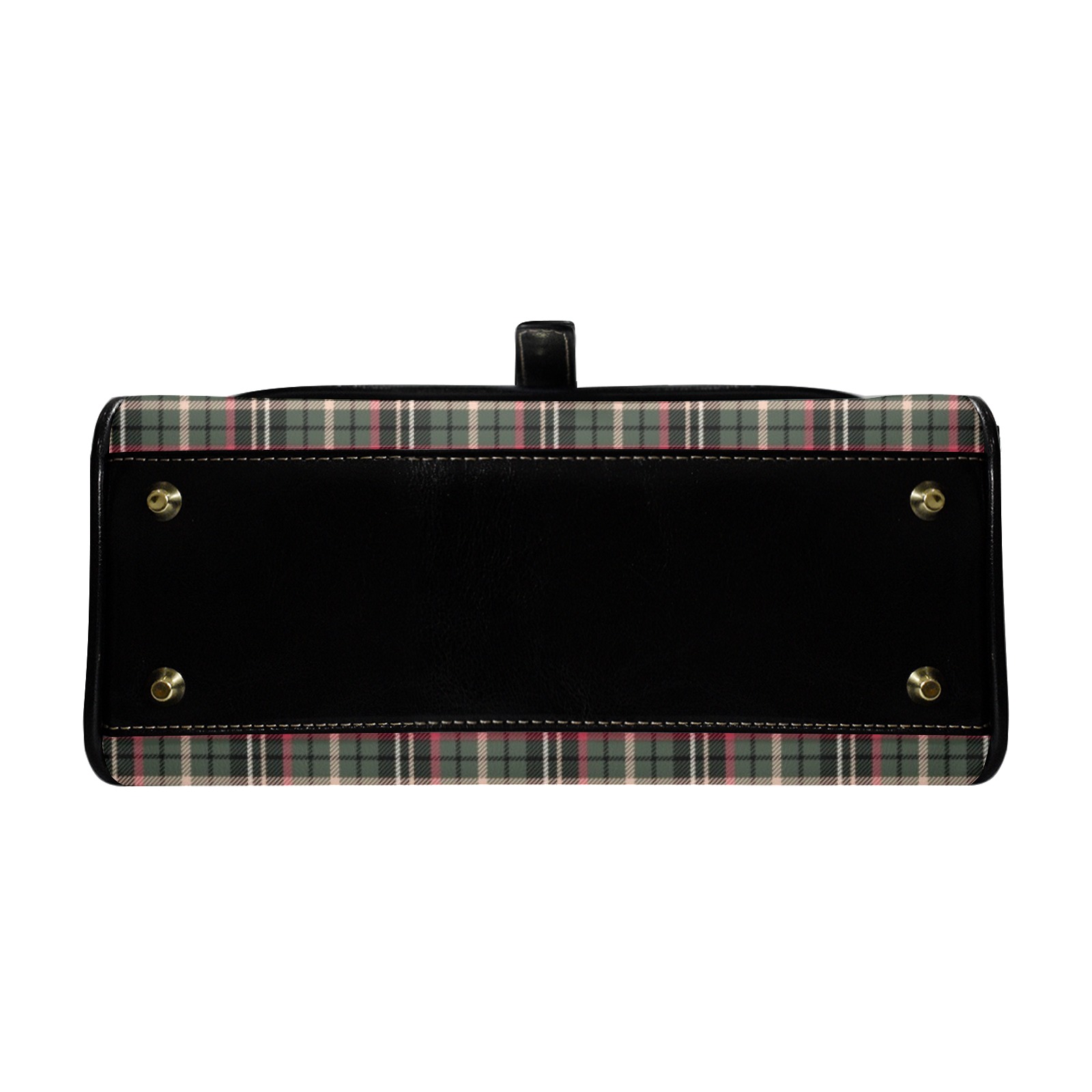 Classic Plaid Multi-Function Leather Satchel-Black (Model 1739)