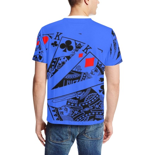 FOUR KINGS Men's All Over Print T-Shirt (Solid Color Neck) (Model T63)