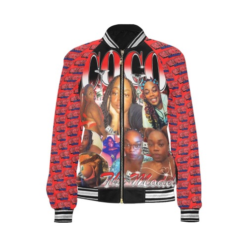 Coco All Over Print Bomber Jacket for Women (Model H21)