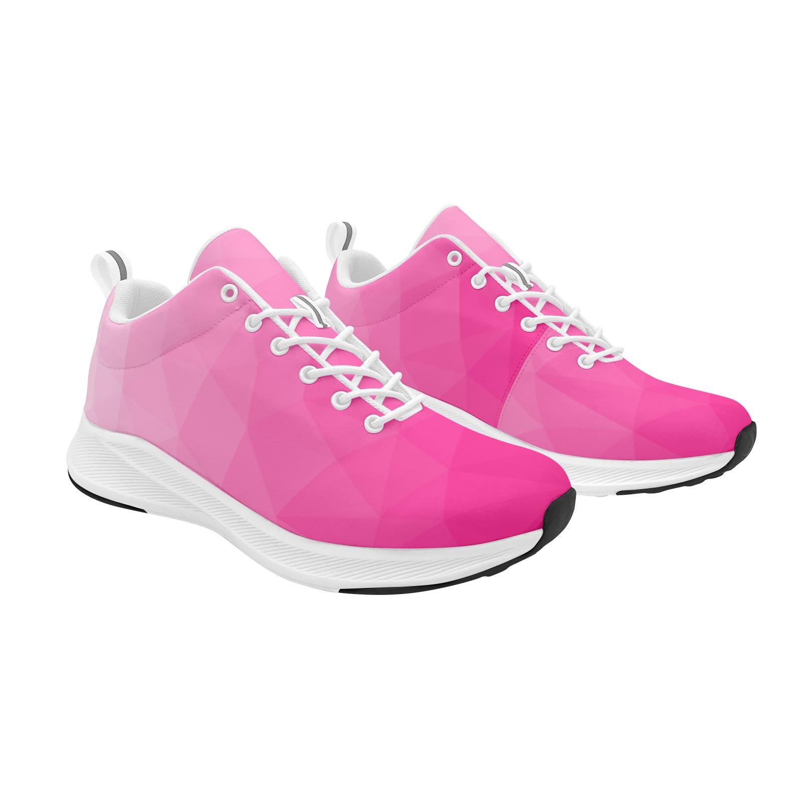 Hot pink gradient geometric mesh pattern Women's Alpha Running Shoes (Model 10093)