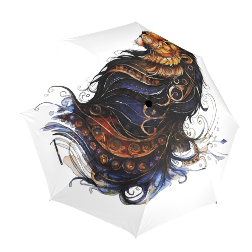 Untamed Spirit, Mystical Lion Semi-Automatic Foldable Umbrella (Model U12)