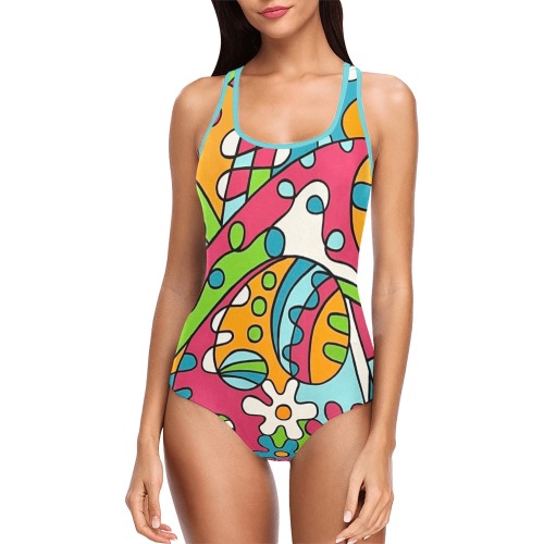 Happy Sally Vest One Piece Swimsuit (Model S04)