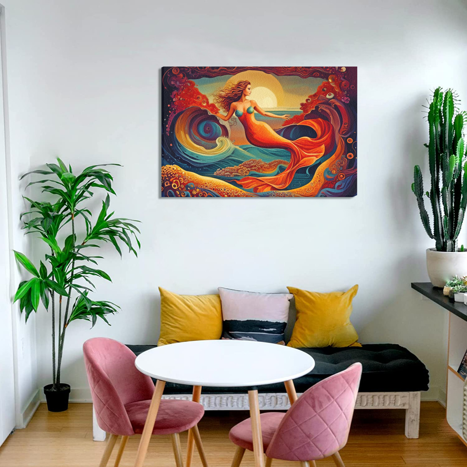 The World of a Mermaid Frame Canvas Print 30"x20"