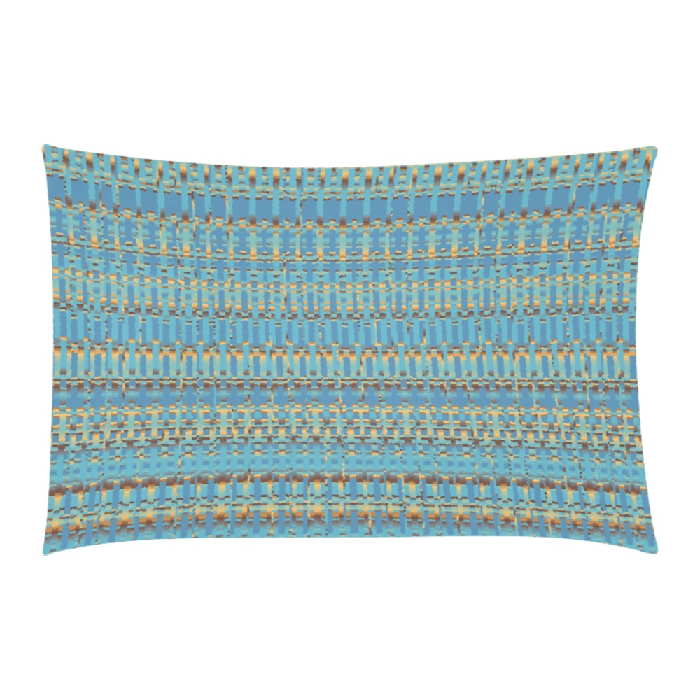 Blue Gold Brown Mosaic Pattern 3-Piece Bedding Set