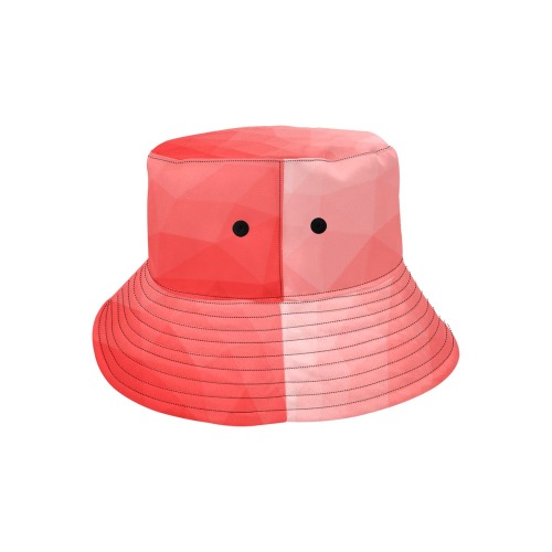 Red gradient geometric mesh pattern All Over Print Bucket Hat for Men