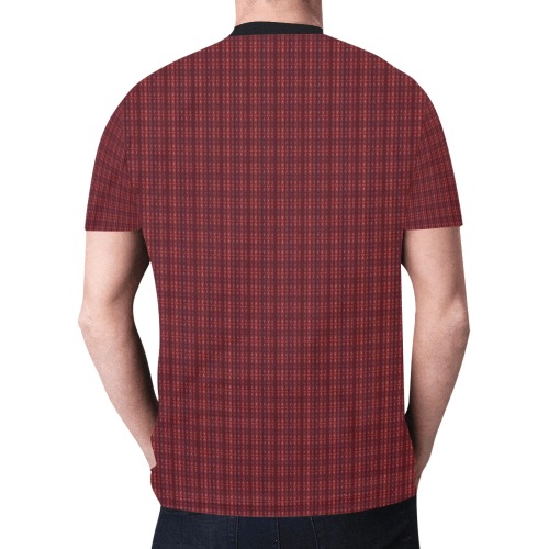 burgundy repeating pattern New All Over Print T-shirt for Men (Model T45)