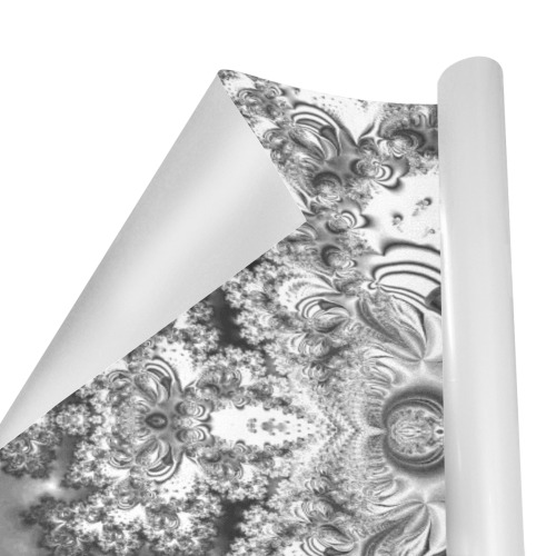 Silver Linings Frost Fractal Gift Wrapping Paper 58"x 23" (2 Rolls)