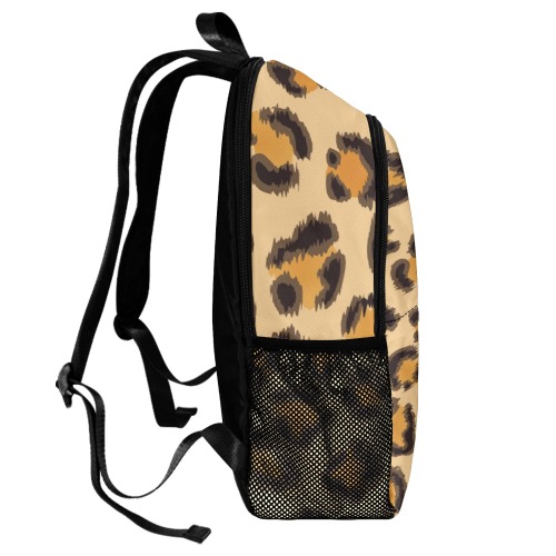 BackpackLeopard Pattern.jpg Fabric Backpack with Side Mesh Pockets (Model 1659)