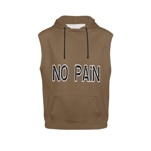NO  PAIN All Over Print Sleeveless Hoodie for Men (Model H15)