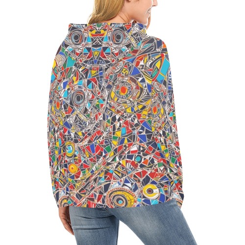 Colorful geometrical shapes. African theme art. All Over Print Hoodie for Women (USA Size) (Model H13)