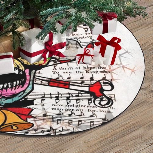 Christmas Skull 2021 by Nico Bielow Thick Christmas Tree Skirt 36" x 36"