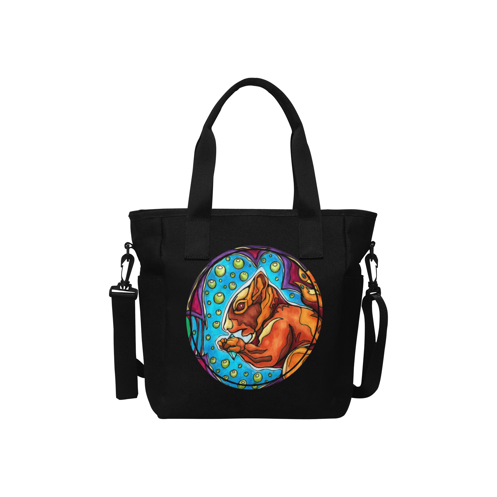 squirrel Insulated Tote Bag with Shoulder Strap (Model 1724)