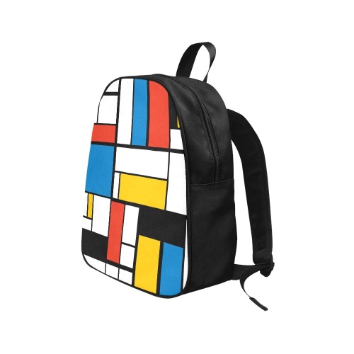 Mondrian De Stijl Modern Fabric School Backpack (Model 1682) (Medium)