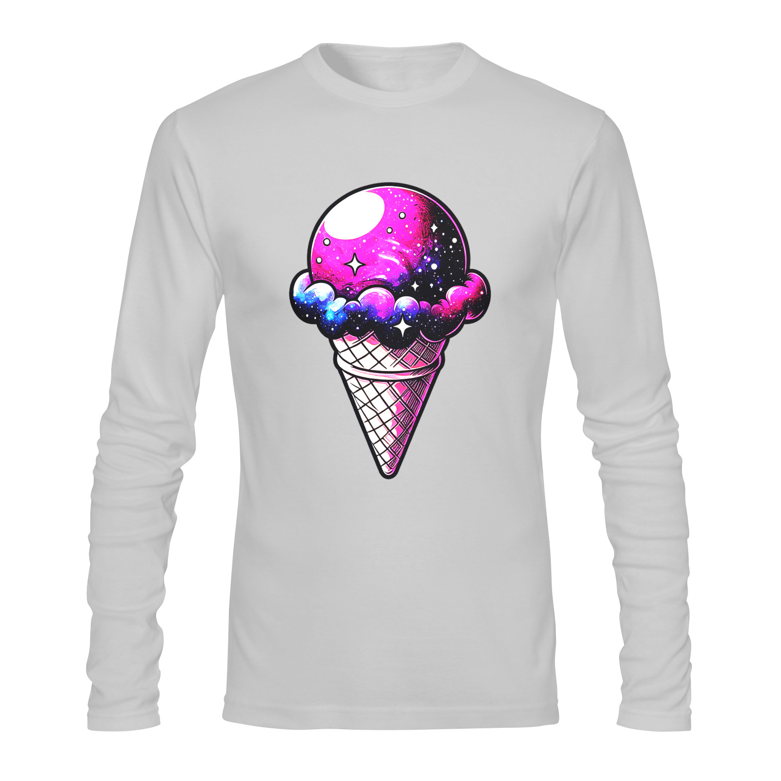 Space Cream Cone Sunny Men's T-shirt (long-sleeve) (Model T08)