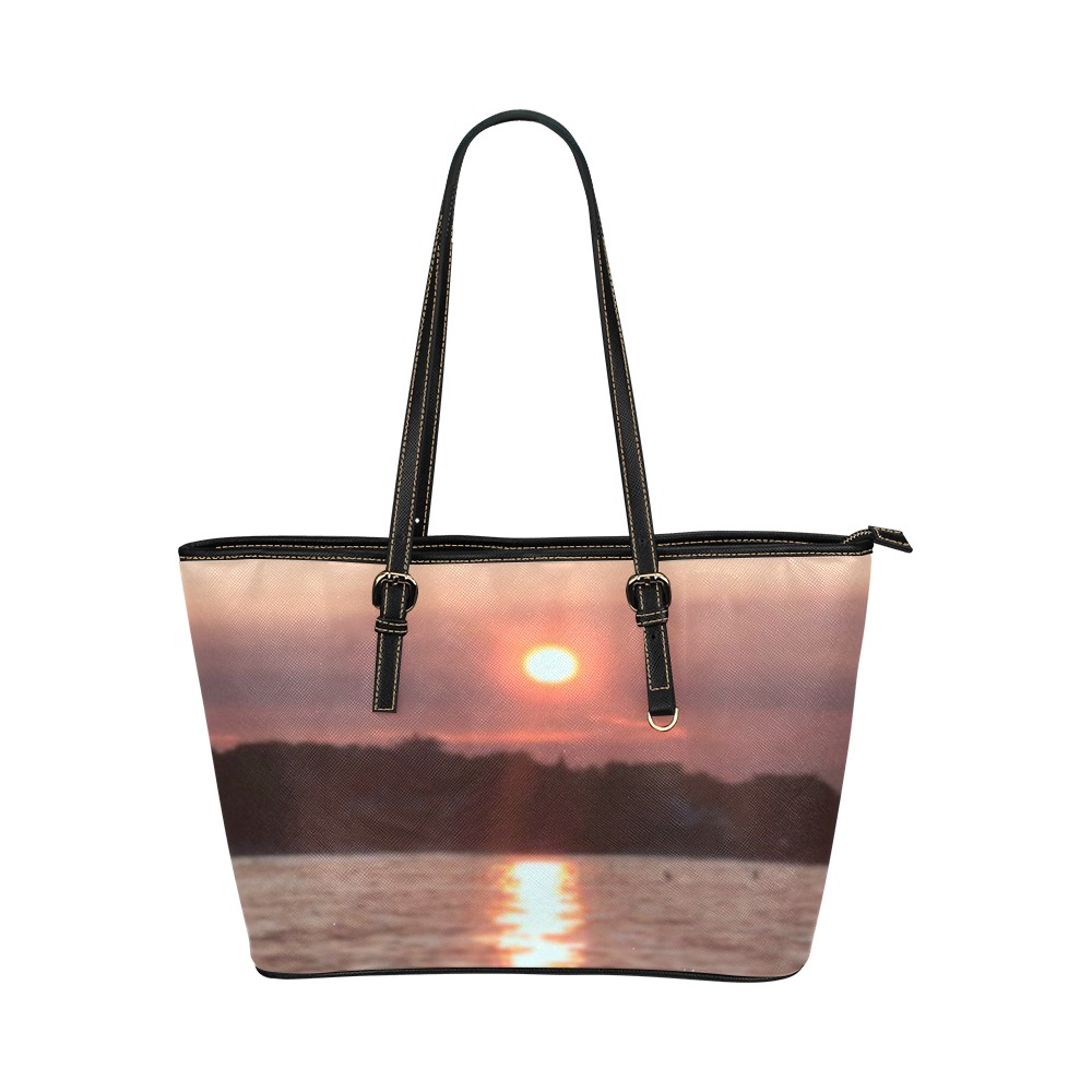 Glazed Sunset Leather Tote Bag/Small (Model 1651)