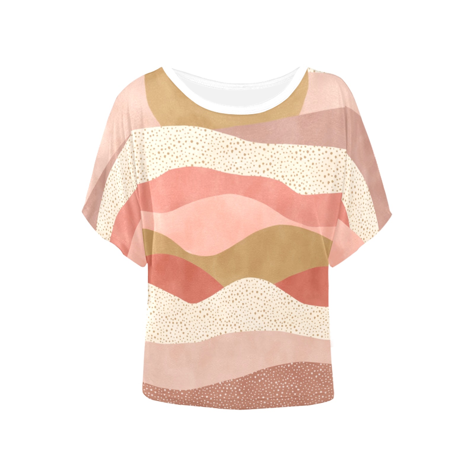 Simple and modern dune landscape_SD Women's Batwing-Sleeved Blouse T shirt (Model T44)