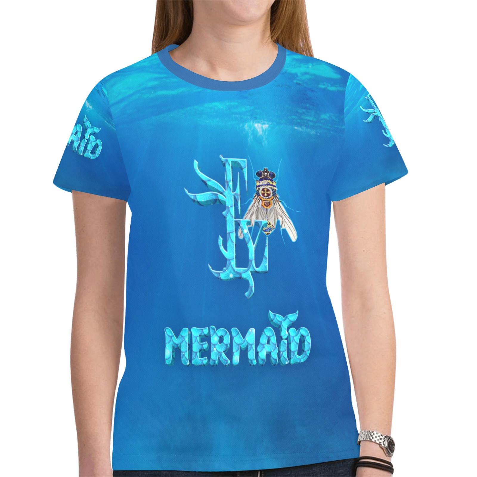 Mermaid Collectable Fly New All Over Print T-shirt for Women (Model T45)