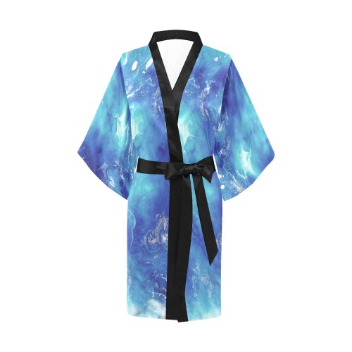 Encre Bleu Photo Kimono Robe