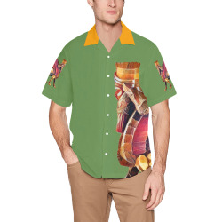 Lamassu Artwork Hawaiian Shirt with Chest Pocket&Merged Design (T58)