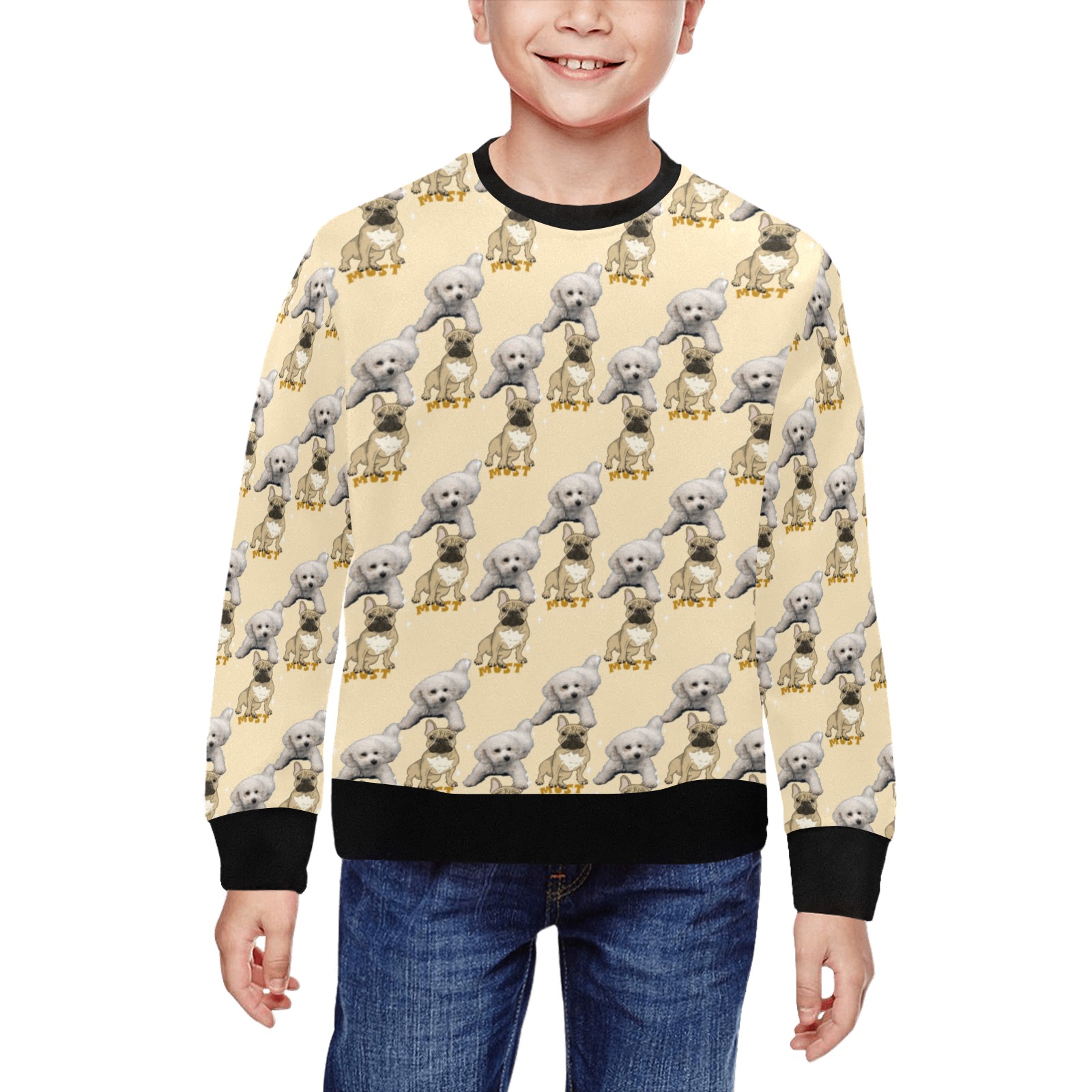 pattern (17) All Over Print Crewneck Sweatshirt for Kids (Model H29)